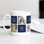 Custom Grampa Grandfather Photo Collage Coffee Mug<br><div class="desc">Create a sweet keepsake for a beloved grandpa this Father's Day or Grandparents Day with this simple design that features six of your favorite Instagram photos, arranged in a collage layout with alternating squares in navy blue, spelling out "Grampa." Personalize with favorite photos of his grandchildren for a treasured gift...</div>