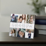 Custom Gramps Grandchildren Photo Collage Plaque<br><div class="desc">Create a sweet gift for a beloved grandfather with this six photo collage plaque. "GRAMPS" appears in the center in soft gray lettering,  with your custom message and grandchildren's names overlaid.</div>