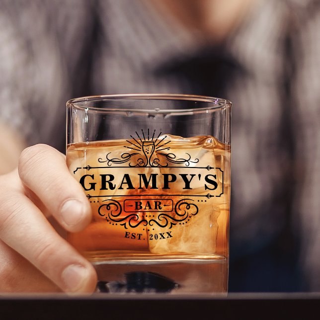Custom Grampy's Bar Year Established Glass (Creator Uploaded)