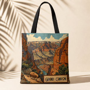Custom Grand Canyon Vintage Southwest Landscape Tote Bag