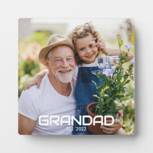Custom Grandad Established Modern Bold Photo Plaque