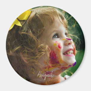 Custom Grandchild Photo Gift for Grandma Name Magnet