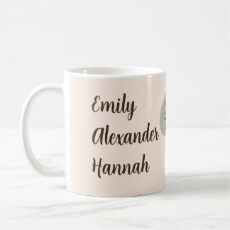 Custom Grandchildren Names Minimal Floral line art Coffee Mug