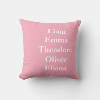 Custom Grandchildren Names pastel Throw Pillow