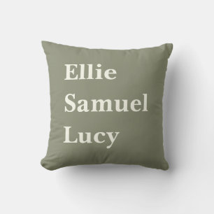 Custom Grandchildren Names Stylish Rustic Throw Pillow