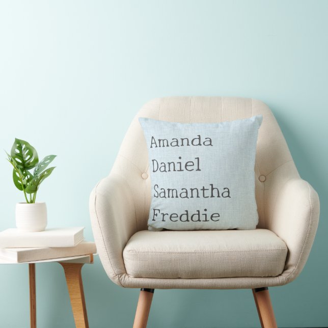 Custom Grandchildren Names Throw Pillow (Chair)