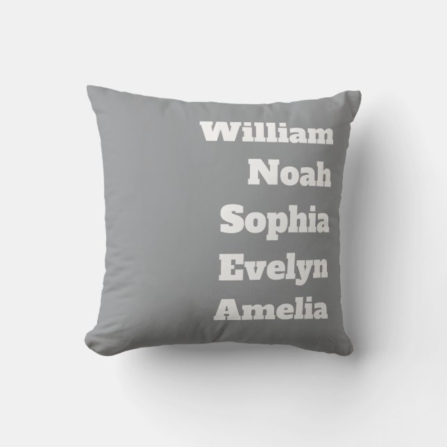 Custom Grandchildren Names  Throw Pillow (Front)