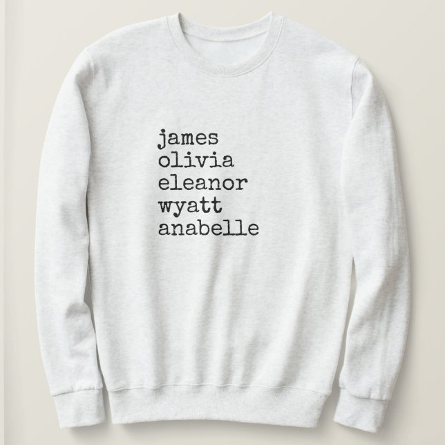 Custom Grandkid Names Grandma Gift Sweatshirt (Design Front)