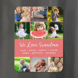 Custom Grandkids Names 9 Photo Collage Magnet<br><div class="desc">Custom printed photo magnets personalized with your family photos and text. Add your grandchildren's names or other custom text with space for 9 square photos. Use the design tools to choose any background color, add more photos and edit the text fonts and colors to create a unique one of a...</div>