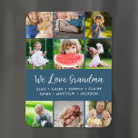 Custom Grandkids Names 9 Photo Collage Magnet<br><div class="desc">Custom printed photo magnets personalized with your family photos and text. Add your grandchildren's names or other custom text with space for 9 square photos. Use the design tools to choose any background color, add more photos and edit the text fonts and colors to create a unique one of a...</div>