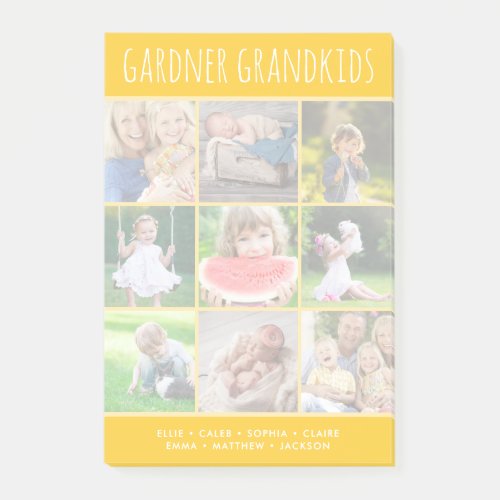 Custom Grandkids Names Instagram 9 Photo Collage Post_it Notes