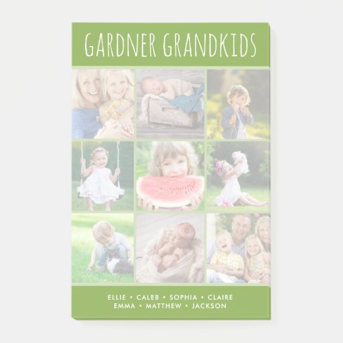 Custom Grandkids Names Instagram 9 Photo Collage Post_it Notes