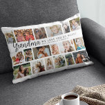 Custom Grandma 18 Photo Collage Lumbar Pillow<br><div class="desc">Discover our photo-centric scatter cushion,  an ideal gift for birthdays or Mother's Day,  these pillows allows you to feature 18 photos as a sentimental keepsake. Emblazoned with a cheerful 'I LOVE YOU SO MUCH!' template text,  you have the flexibility to change or delete the message to suit any occasion.</div>