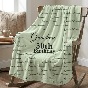 Custom Grandma 50th birthday personalized name Sherpa Blanket