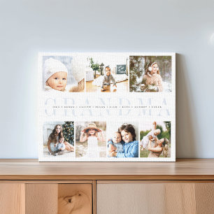Custom Grandma 7 Photo Grandchildren Collage Canvas Print