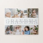 Custom Grandma 7 Photo Grandchildren Collage Jigsaw Puzzle<br><div class="desc">Can't be together in person? Gift a beloved grandmother with this photo collage puzzle featuring 7 treasured photos of her grandchildren,  along with their names or a custom message in the center.</div>