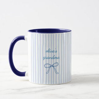 Custom Grandma Blue Stripe Mug