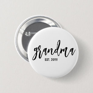 Custom Grandma Est. Modern Brush Script Typography Button