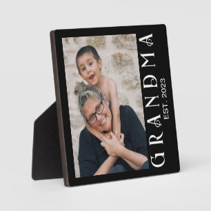 Custom Grandma Established Modern Photo Gift Plaque