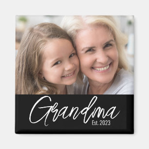Custom Grandma Established Photo Magnet