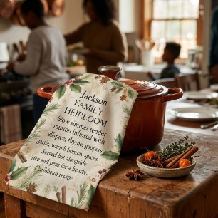Custom Grandma Family Heirloom Personalized Recipe Kitchen Towel