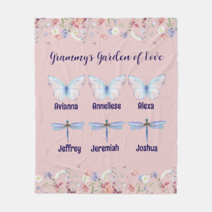 Custom Grandma Garden of Love Gift Fleece Blanket