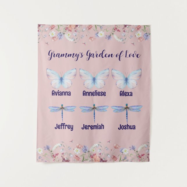 Custom Grandma Garden of Love Gift  Tapestry (Front)