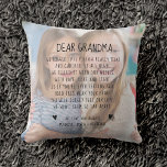 Custom Grandma Message Photo Modern Mother's Day Throw Pillow<br><div class="desc">Show your grandma your love with this chic, modern photo pillow with your own custom message. With space for two photos, ability to personalize to any name you might be calling her (Mimi, Gigi, Meemaw, Oma, Nana etc) and your own names as sender - this letter on a pillow will...</div>