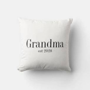 Custom Grandma Modern Black and White Throw Pillow