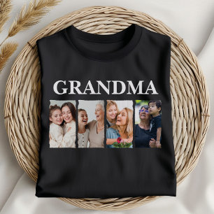 Custom Grandma Photo Collage Personalized Gift T-Shirt