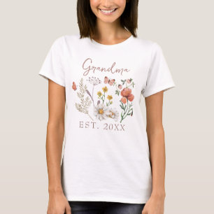 Custom Grandma Wildflowers T-Shirt