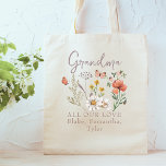 Custom Grandma Wildflowers Tote Bag<br><div class="desc">Perfect gift for Mimi's.

Customize: Your name for your Mimi with grandchildrens' names</div>