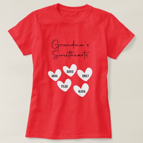  Custom Grandma with Grandkids Name T_Shirt