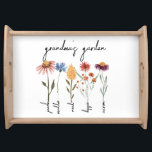 Custom Grandma's Garden Personalized Birthday  Serving Tray<br><div class="desc">Searching for a unique gift for grandma's birthday? Imagine her joy when she receives a Custom Grandma's Garden Personalized Birthday Serving Tray. This elegant floral serving tray will enchant her kitchen with the magnificence of blooming wildflowers and the tranquility of nature. The personalized tray offers a charming touch, etched with...</div>