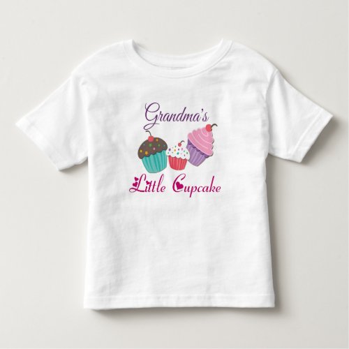 Custom Grandmas Little Cupcake Toddler T_shirt