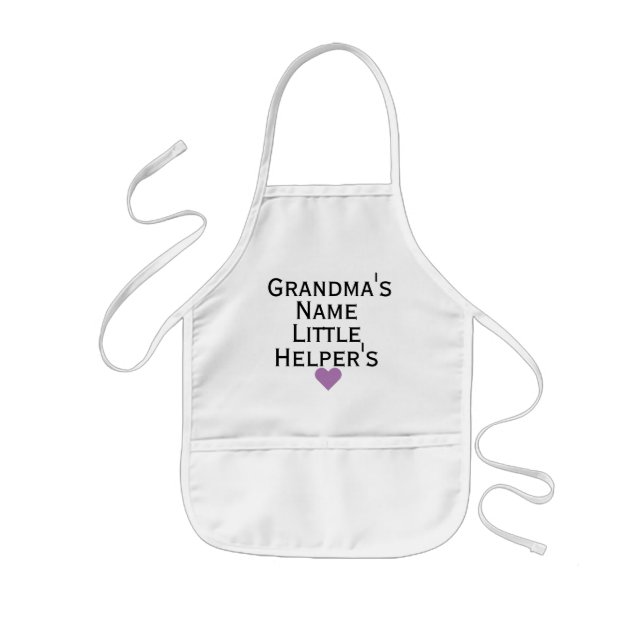 Custom Grandma's Little Helper Grandkids Kids' Apron (Front)