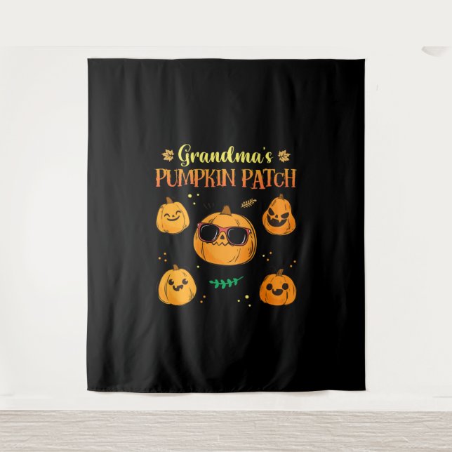 Custom Grandma's little pumpkins Shirt Tapestry (Front)