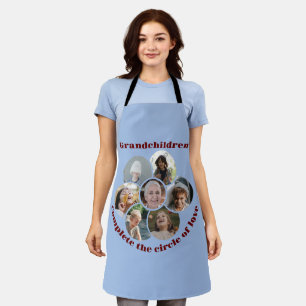 Custom Grandmother/children 7 Circle Photo Collage Apron
