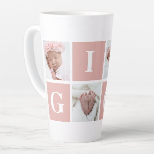 Custom Grandmother Gigi 4 Photo Collage Latte Mug