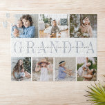 Custom Grandpa 7 Photo Grandchildren Collage Jigsaw Puzzle<br><div class="desc">Can't be together in person? Gift a beloved grandfather with this photo collage puzzle featuring 7 treasured photos of his grandchildren,  along with their names or a custom message in the center.</div>