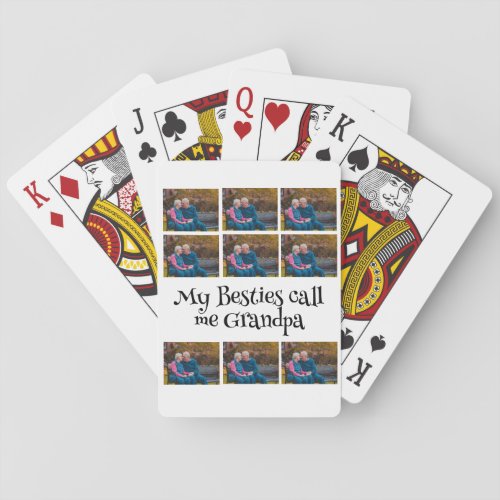 Custom Grandpa 9 Photo Collage  Poker Cards