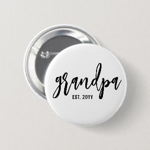 Custom Grandpa Est. Modern Brush Script Typography Button