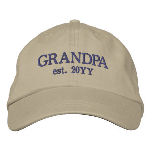 Custom Grandpa Est. Promoted to Grandpa Embroidered Baseball Cap