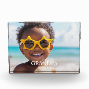 Custom Grandpa Established Modern Photo Acrylic Award