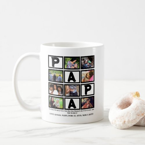 Custom  Grandpa Fathers Day Papa  9 Photo Collage  Coffee Mug