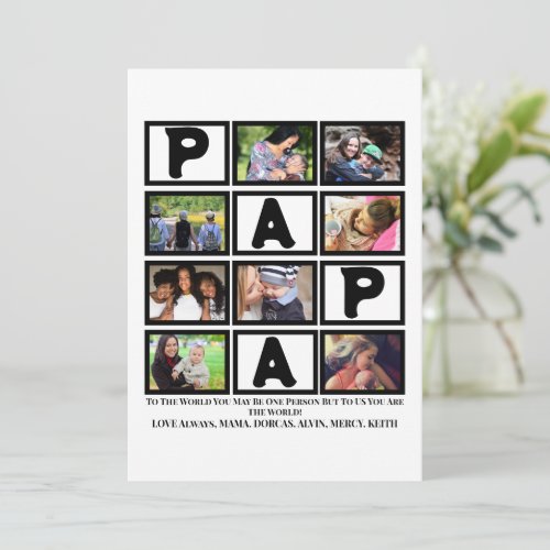 Custom  Grandpa Fathers Day Papa  9 Photo Collage  Holiday Card