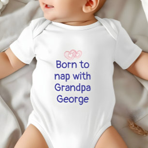 Custom Grandpa Gift From Baby, Nap, Baby Boy, Baby Bodysuit