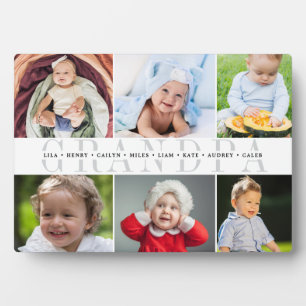 Custom Grandpa Grandchildren Photo Collage Plaque