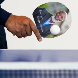 Custom Grandpa Grandfather Dad Photo Personalize Ping Pong Paddle