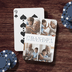 Custom Grandpa Nickname Photo Collage Poker Cards